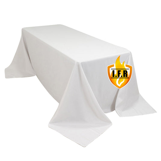 Fire Retardant Premium Polyester 90"x132" Rectangular Tablecloth White - Stylish High-Performance Seamless Table Cover for Large Gatherings Tablecloths HIER_2185