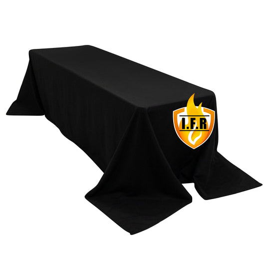 Fire Retardant Premium Polyester 90"x156" Rectangular Tablecloth Black - High-Performance Seamless Table Cover Tablecloths HIER_2185