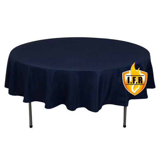 Fire Retardant Premium Polyester 90" Round Tablecloth Navy Blue - High-Performance Table Cover Tablecloths HIER_2185