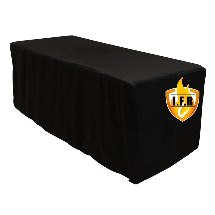 Fire Retardant Premium Polyester 6ft Rectangular Tablecloth Black Fitted High-Performance Table Cover Tablecloths HIER_2185