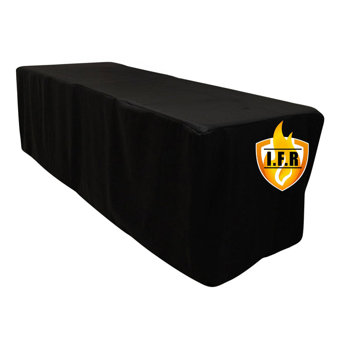 Fire Retardant Premium Polyester 8ft Rectangular Tablecloth Black Fitted High-Performance Table Cover Tablecloths HIER_2185