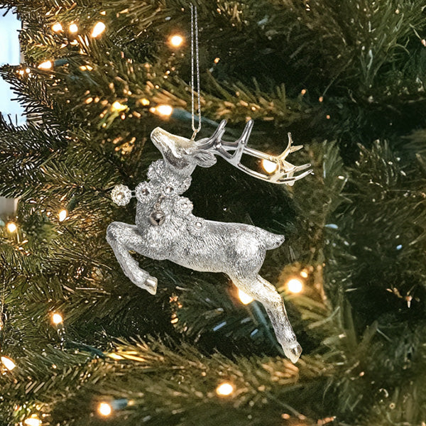 Silver Reindeer Ornament Gift TP