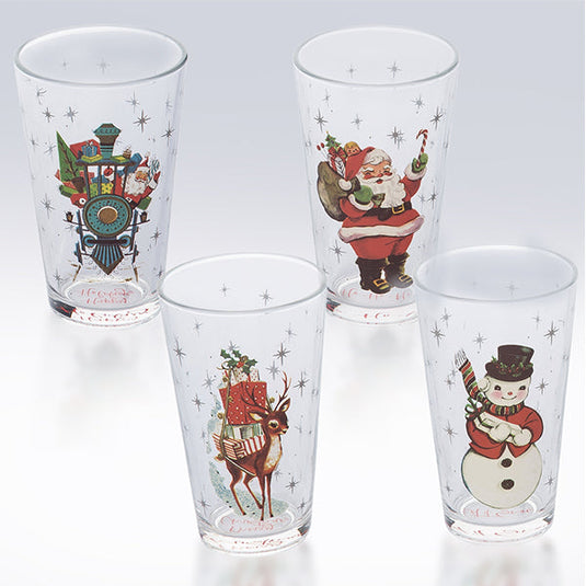 Glass Christmas 20oz Tumblers, Set of 4 Gift TP