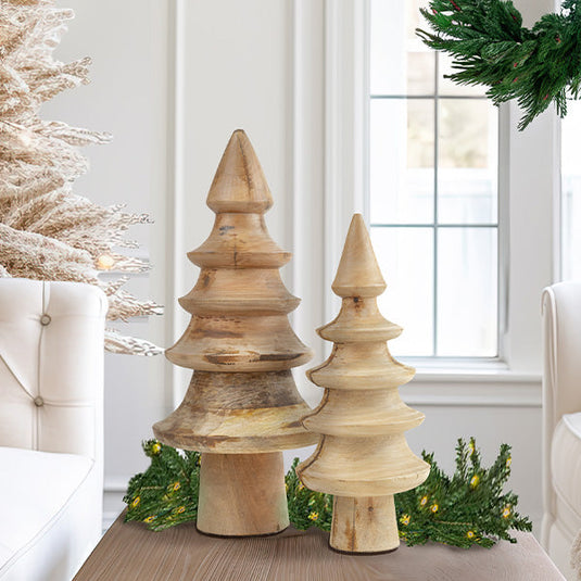 Turned Wood Christmas Trees, Set of 2 Whats trending KAL