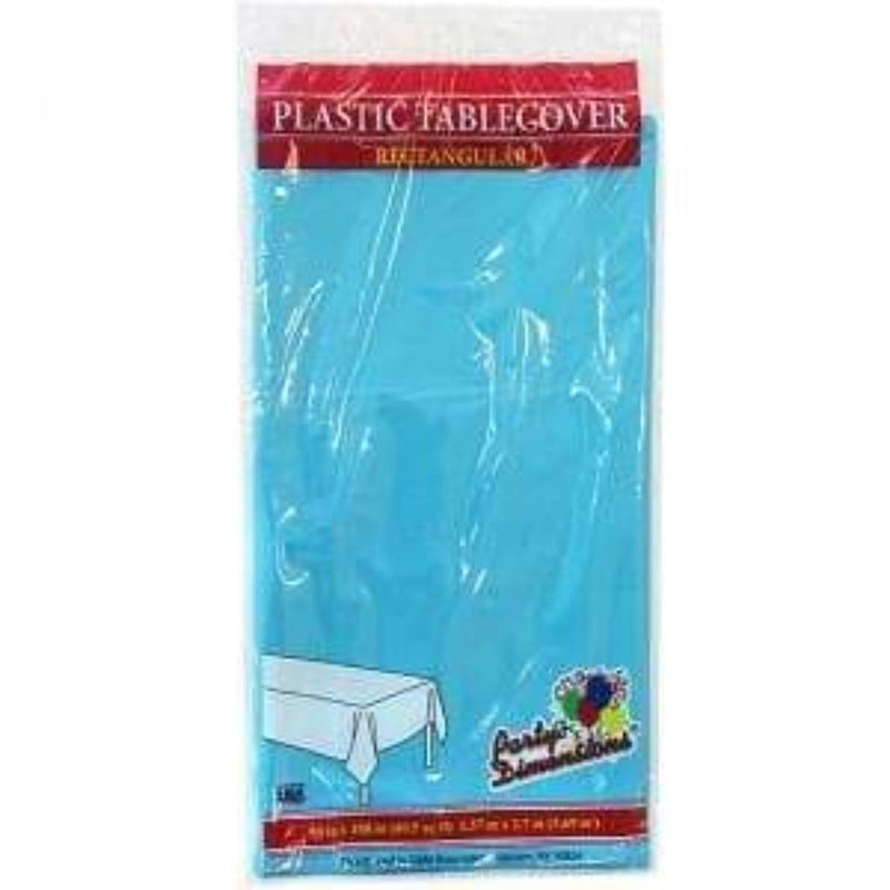 Load image into Gallery viewer, *WHOLESALE* Tablecover Plastic Island Blue Rectangular 54&#39;&#39;X108&#39;&#39;: 48CT Table Cover Party Dimensions
