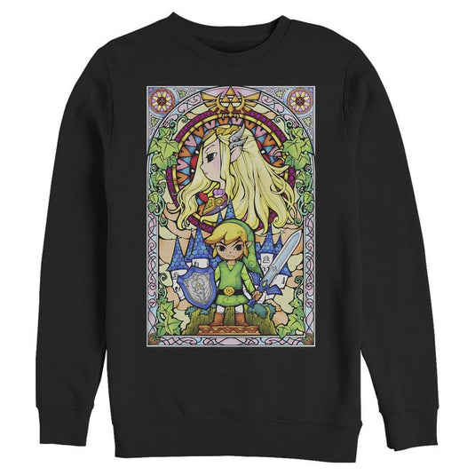 The Legend of Zelda - Regal Stained Glass Art - Crewneck Sweatshirt Apparel Fifth Sun