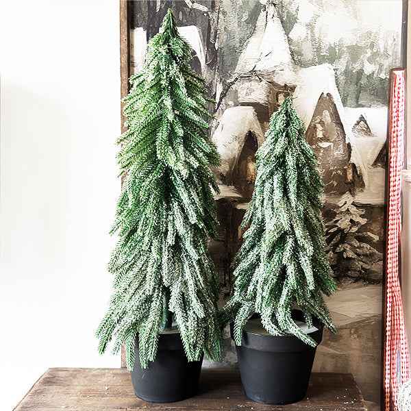 Faux Pine Christmas Trees with Pot, Set of 2 Sale ABH