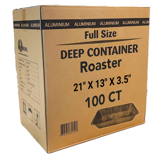 *WHOLESALE* Disposable Aluminum Full Size Deep Roaster | 100 ct/case Disposable VeZee