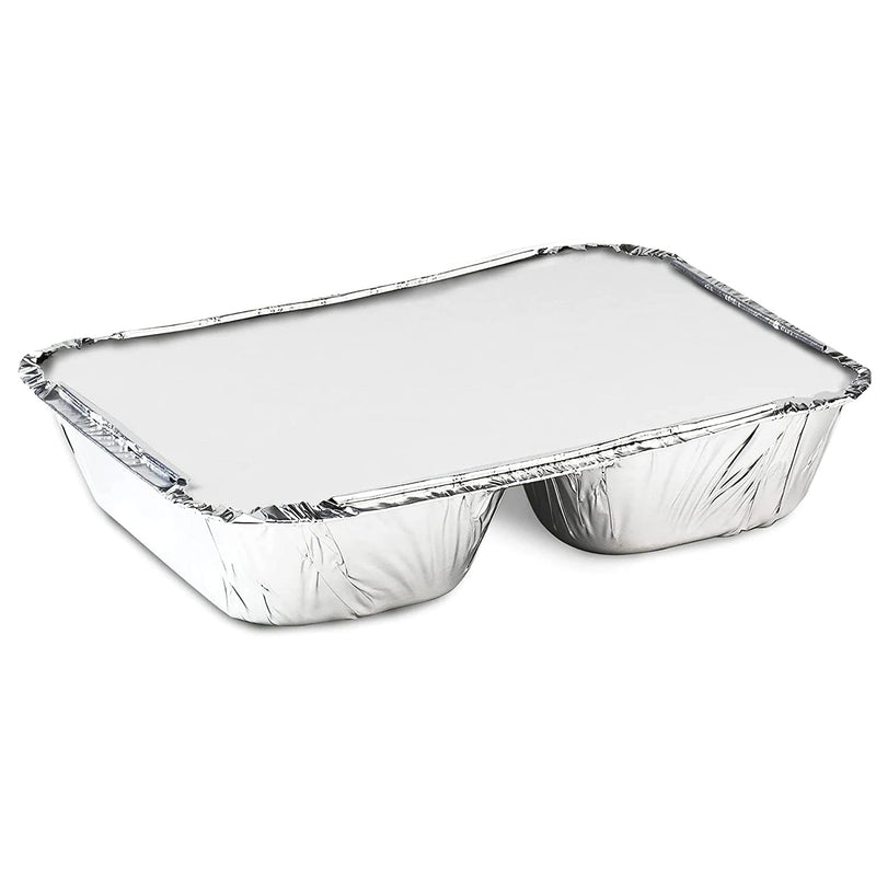 Load image into Gallery viewer, Disposable 3 Compartment Aluminum Dinner Foil Pan/Tray with Board Lids Disposable VeZee
