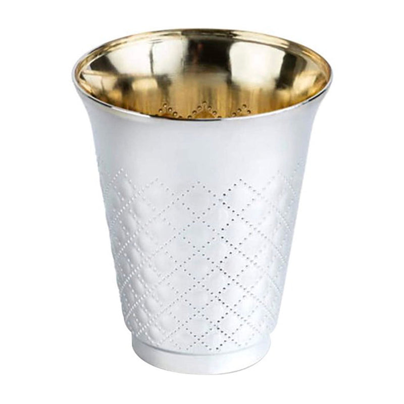 Load image into Gallery viewer, Diamond wine Kiddush Cup/ kiddish cup Silver 5 oz Tablesettings Decorline
