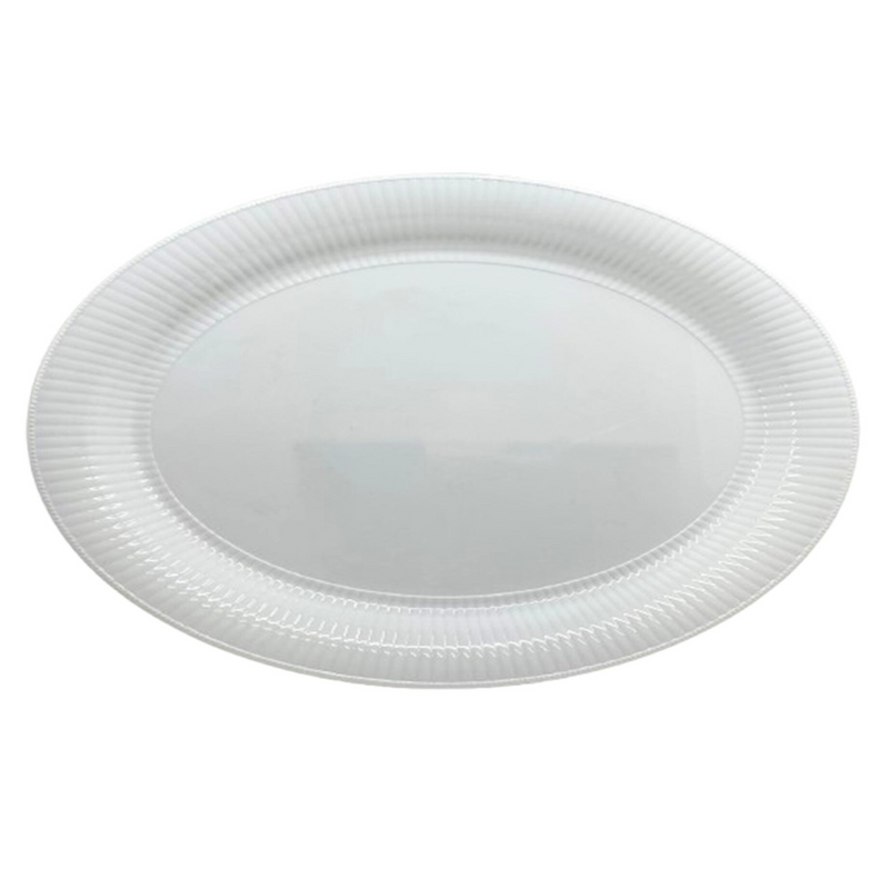 Load image into Gallery viewer, Oval Plastic Heavy Weight Tray White 14.25&quot;X 18.5&#39;&#39; Serverware Hanna K Signature
