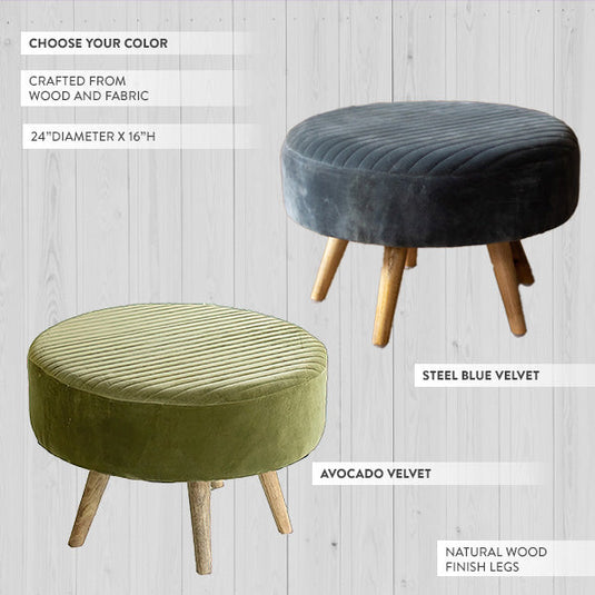 Upholstered Wooden Stool, Choose Your Color Whats trending KAL