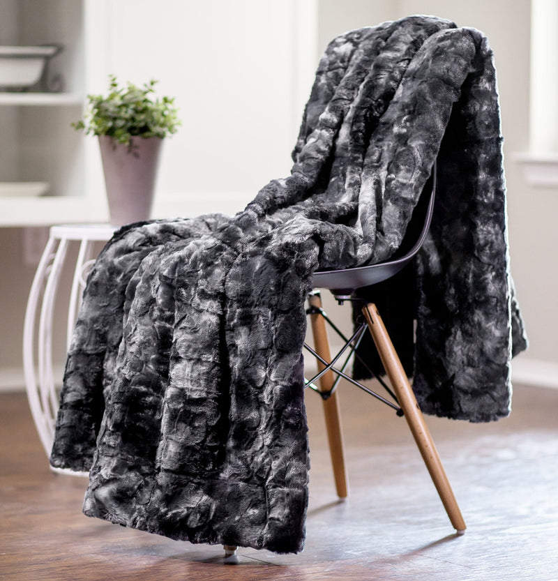 Load image into Gallery viewer, Wolf Faux Fur Throw Blanket
