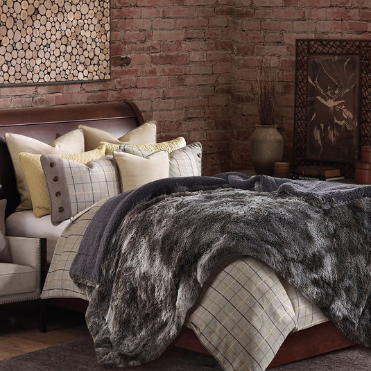 Wolf Faux Long Fur Throw Blanket Gift Chanasya