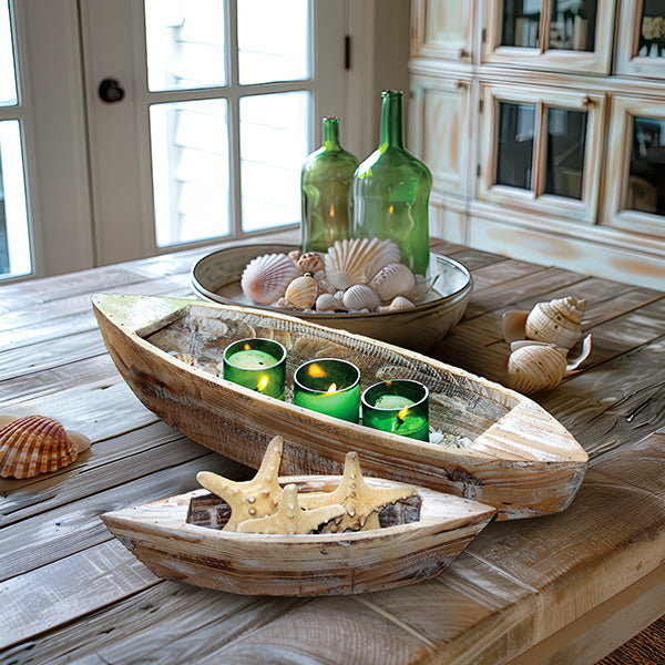 Wooden Boats Tabletop Decor, Set of 2 Whats trending KAL