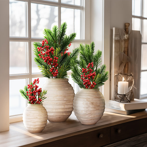 Natural Wooden Gourd Pots, Set of 3 Whats trending KAL