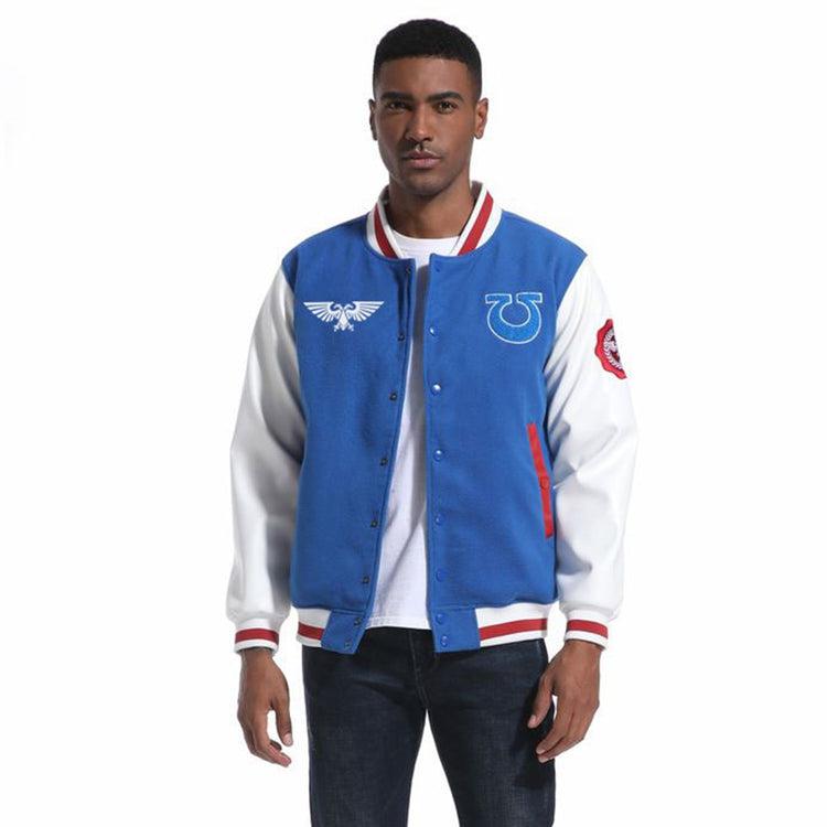 Load image into Gallery viewer, Warhammer 40,000: Space Marine 2 - Ultramarines Varsity - Jacket Apparel Print Clever
