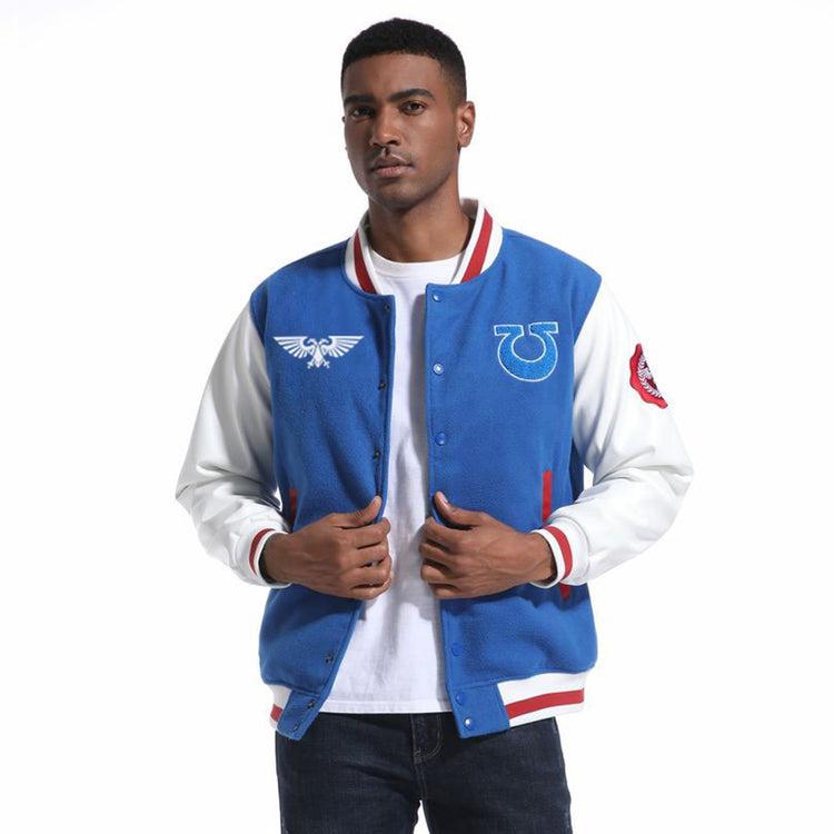 Load image into Gallery viewer, Warhammer 40,000: Space Marine 2 - Ultramarines Varsity - Jacket Apparel Print Clever
