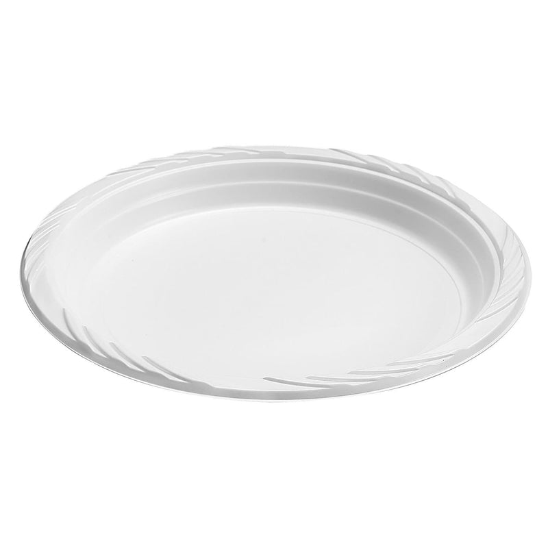 Load image into Gallery viewer, 10&quot; Disposable Lightweight White Plastic plates Good to use in Microwave Disposable Plates Blue Sky
