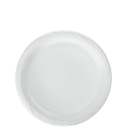 7" Disposable Lightweight White Plastic plates Good to use in Microwave Disposable Plates Blue Sky