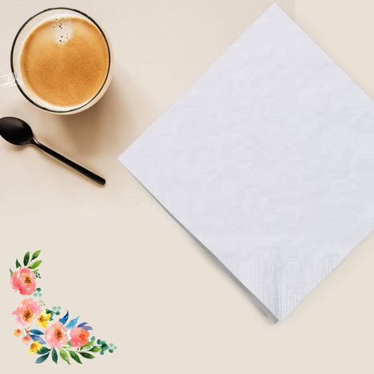 White Beverage Napkins Napkins Party Dimensions