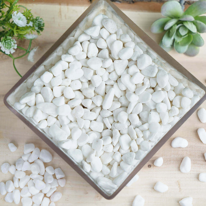 2Lbs White Pebble Stone Vase Fillers, Decorative Crushed Gravel Decorations HIER_7330