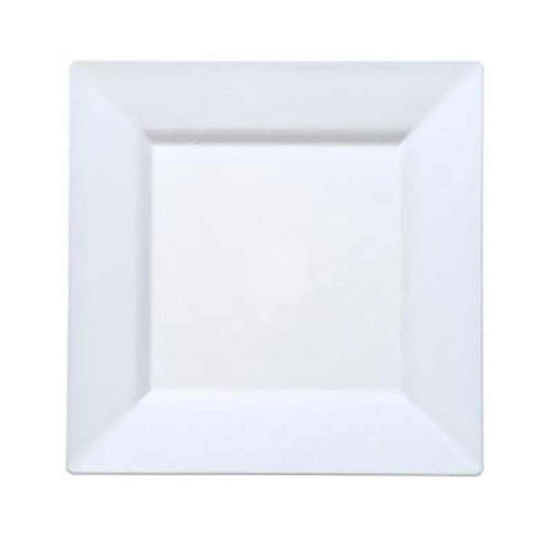 Load image into Gallery viewer, White Square Plastic Dinner Plates 8&quot; Disposable Plates Lillian
