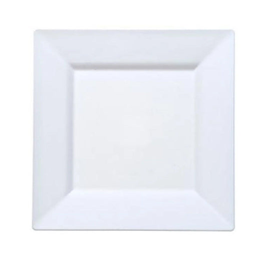 White Square Plastic Dinner Plates 8" Disposable Plates Lillian