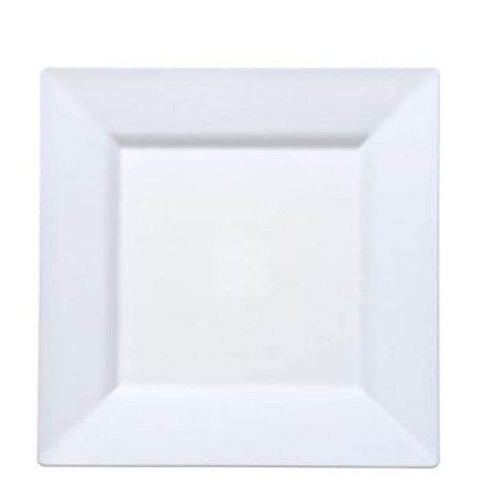 White Square Plastic Dinner Plates 9.5