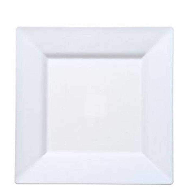 Load image into Gallery viewer, White Square Plastic Dinner Plates 9.5&quot; Disposable Plates Lillian
