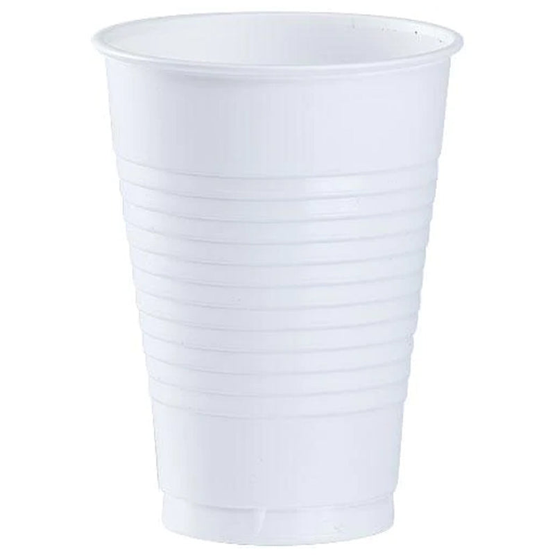 Load image into Gallery viewer, White Plastic Party Cup 12 oz Cups Party Dimensions
