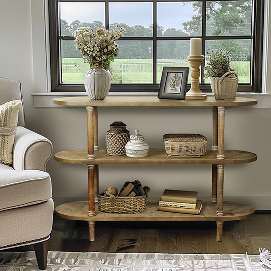 Aurora 3 Tiered Wood Console Table Whats trending VIP