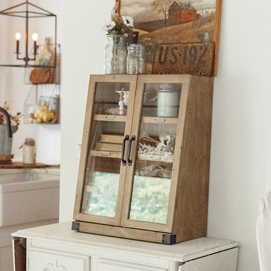 Wooden Baker's Display Wall Cabinet Whats trending ABH