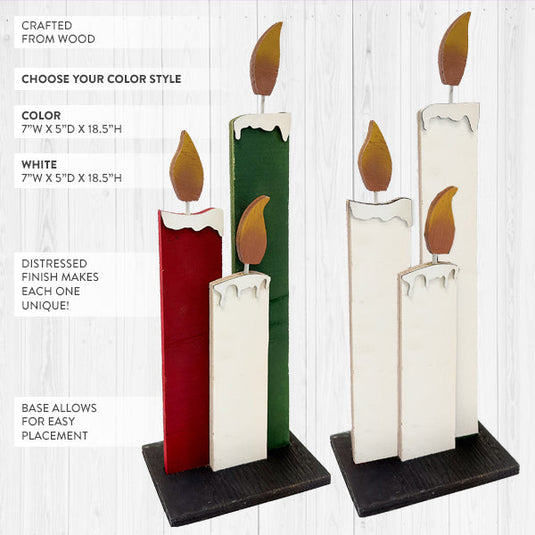 Wooden Christmas Candle Decor, Choose Your Color Whats trending CIMA