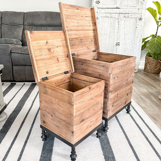 Reclaimed Wood Bee Box Trunks, Set of Two General ABH