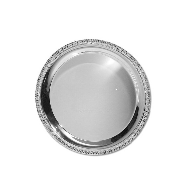 Load image into Gallery viewer, 11.5&quot; Silver Round Metallic Serving Plastic Tray Tray King Zak
