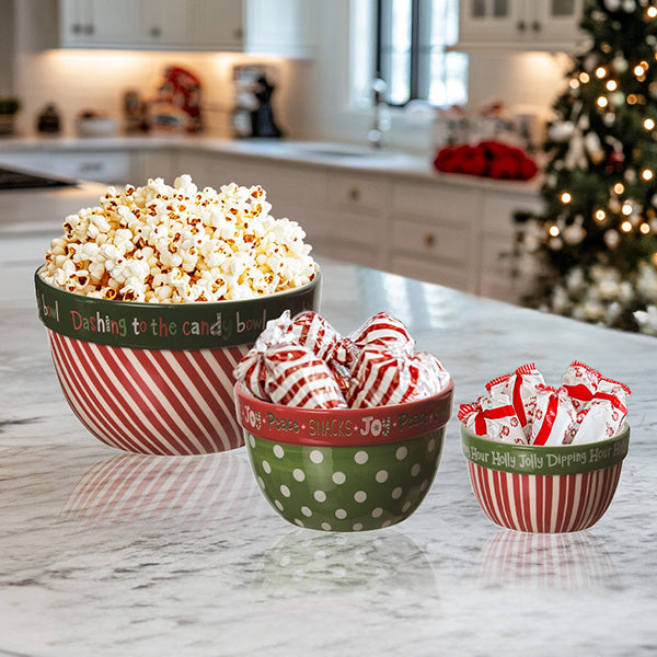 Festive Nesting Snack Bowls, Set of Three General TP