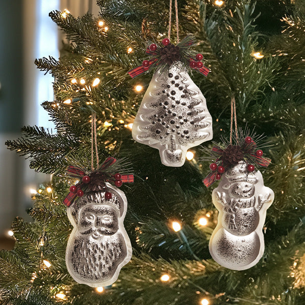 Metal Molded Ornaments, Set of 3 Gift TP