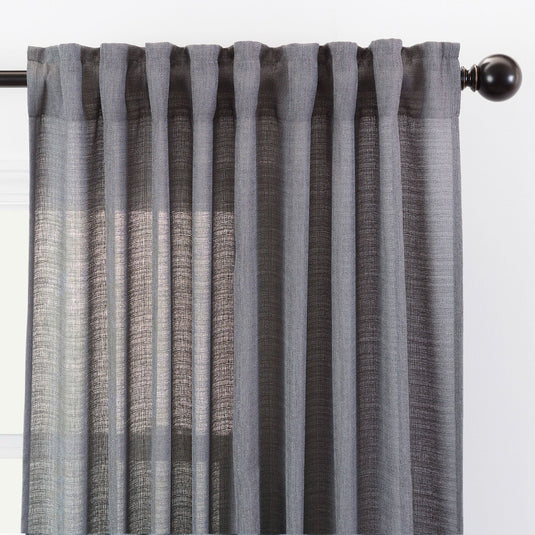 Faux Belgian Flax Solid Curtains