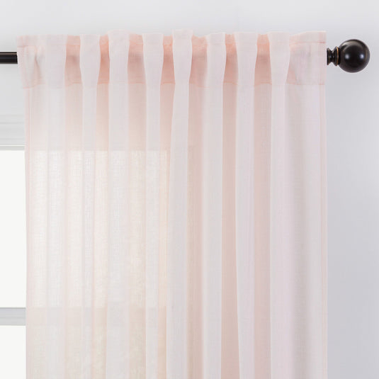 Faux Belgian Flax Solid Curtains