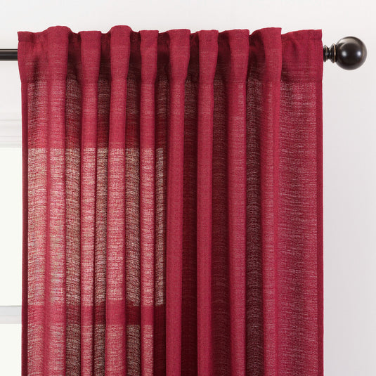 Faux Belgian Flax Solid Curtains