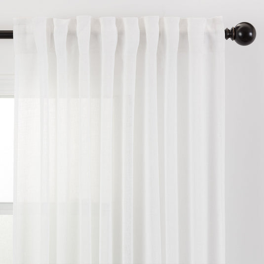 Faux Belgian Flax Solid Curtains