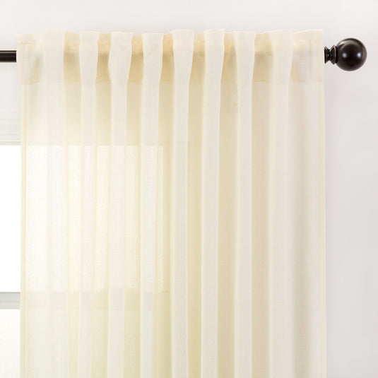 Faux Belgian Flax Solid Curtains