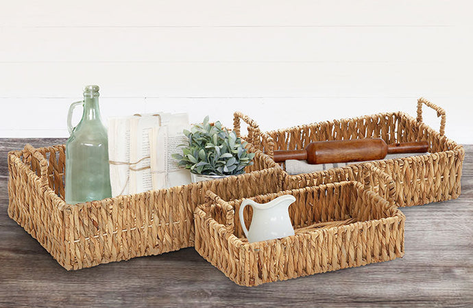 Woven Seagrass Basket with Handles Set of 3 General UMA