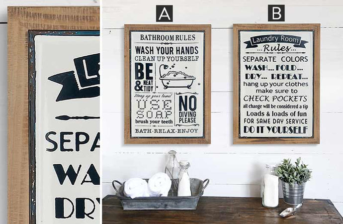 Enamelware Inspired Typography Sign, Pick your Style General UMA