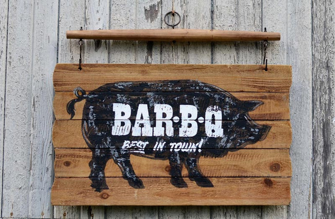 Aged Wood Bar-B-Q Sign General PPD