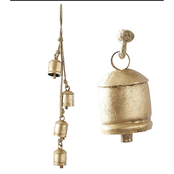 Load image into Gallery viewer, Hanging Rustic Gold Christmas Bells, Choose Your Style General UMA
