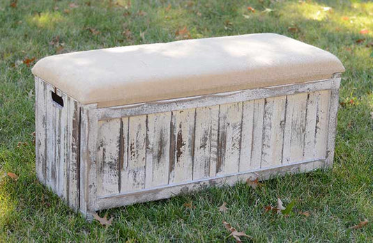 Collapsible Whitewashed Wooden Storage Bench General PPD