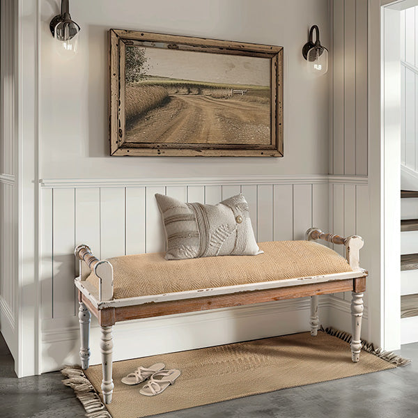 Chippy White Cushioned Bench Whats trending CT