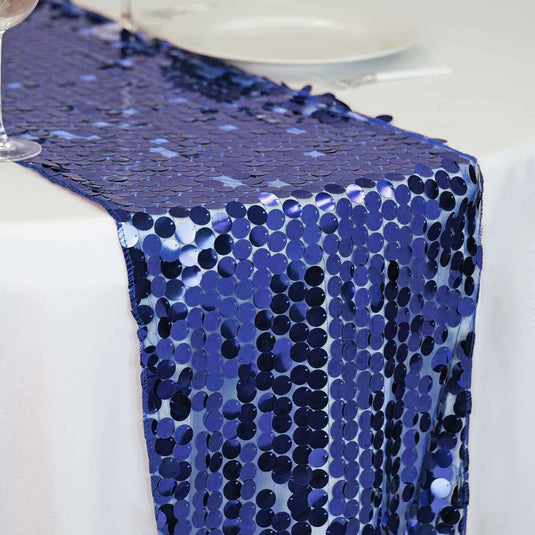 Big Payette Sequin 13"x108" Table Runner Navy Blue - Dazzling Design Runners PROstorez Default Title